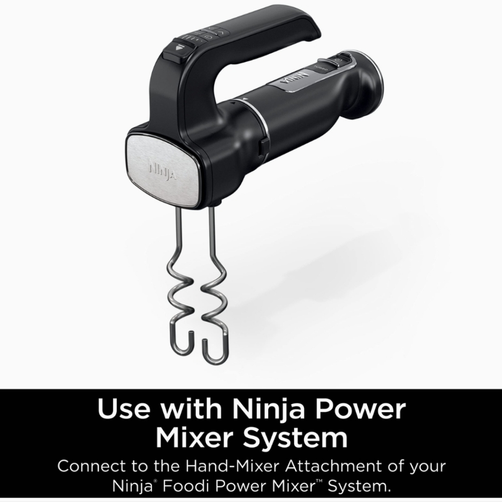 Ninja XSKDOUGHHK Foodi Dough Hooks for Power Mixer System (CI100 Series), Stainl